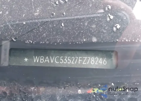 2007 BMW 328I z USA, uszkodzony, nr VIN WBAVC53527FZ78246